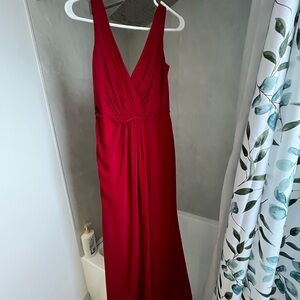 David's Bridal Red Maxi Dress